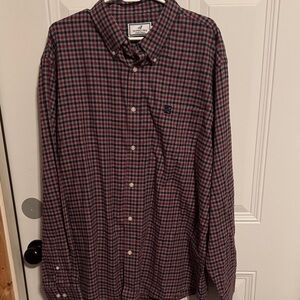 Properly Tied  Red and Blue Plaid Classic Flannel Shirt